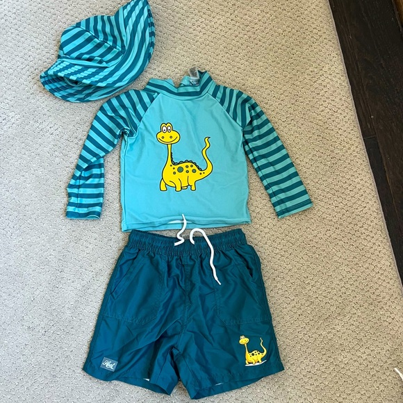 Swim Dinosaur Toddler Swim Set With Hat 3t Poshmark